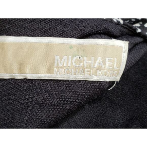 Michael Kors Pencil Dress Women XL Black Beige Textured Gold Zip Back Sleeveless - Picture 3 of 14